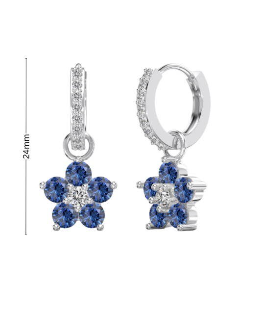 Серьги из серебра с цирконами