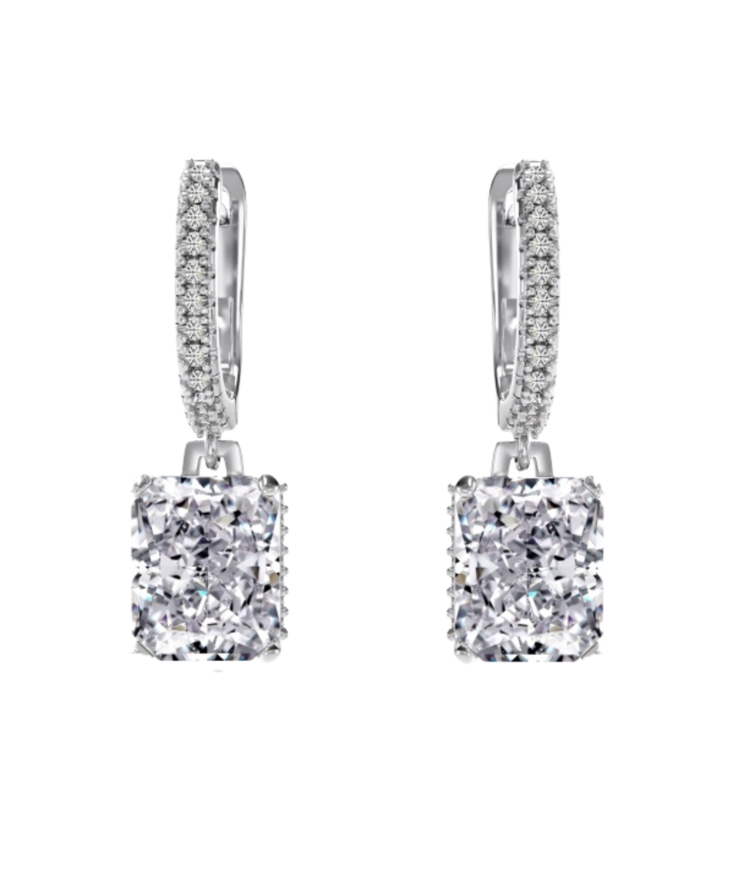 Серьги из серебра с цирконами