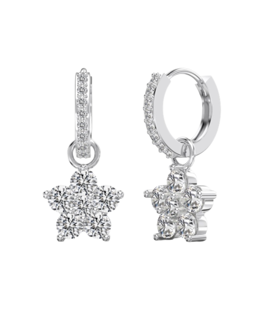 Серьги из серебра с цирконами