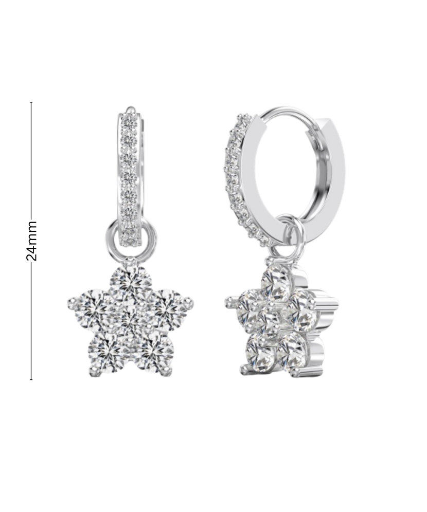 Sterling silver earrings with zircons