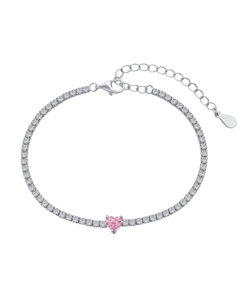 Серебряный браслет с цирконами