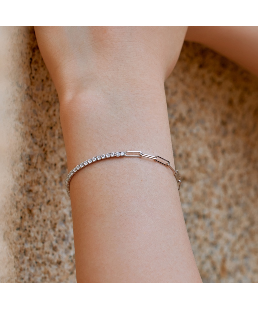 Sterling Silver bracelet with zircons