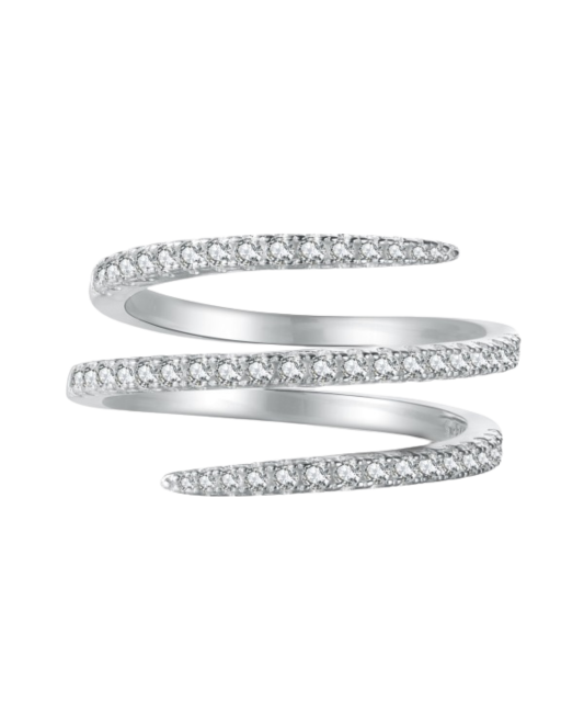 Sterling silver ring with zircons