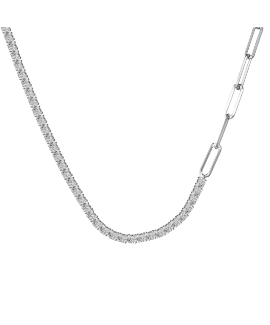 Sterling silver chain with zirconium pendant