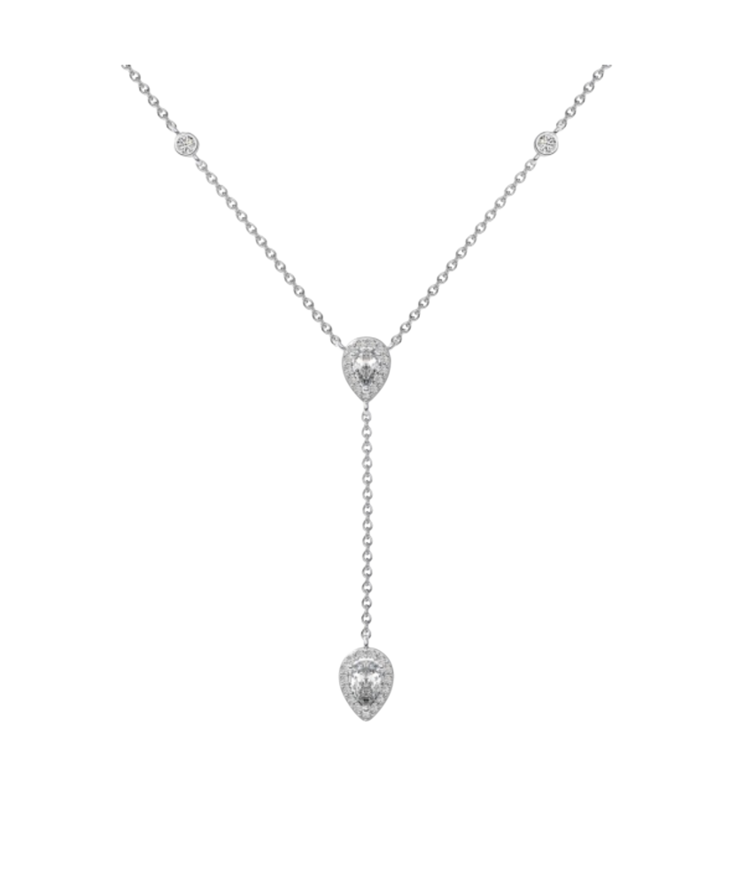 Sterling silver chain with zirconium pendant Sterling silver chain with zirconium pendant