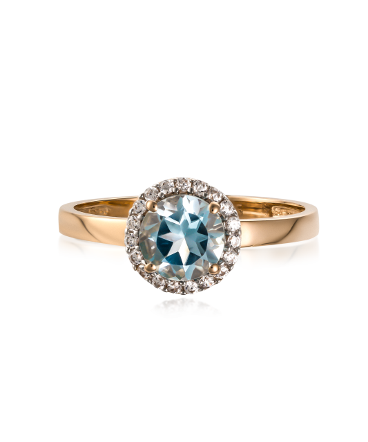 Gold ring with zircons