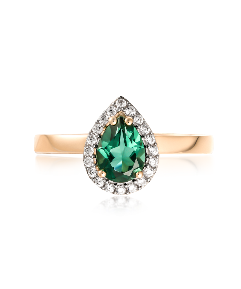 Gold ring with zircons