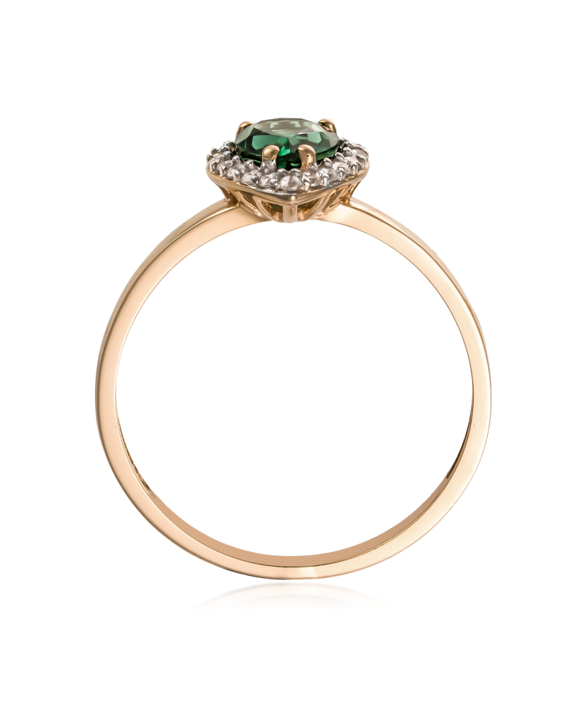 Gold ring with zircons