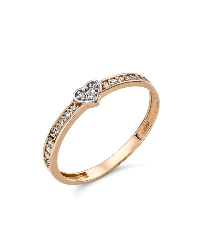 Gold ring with zircons