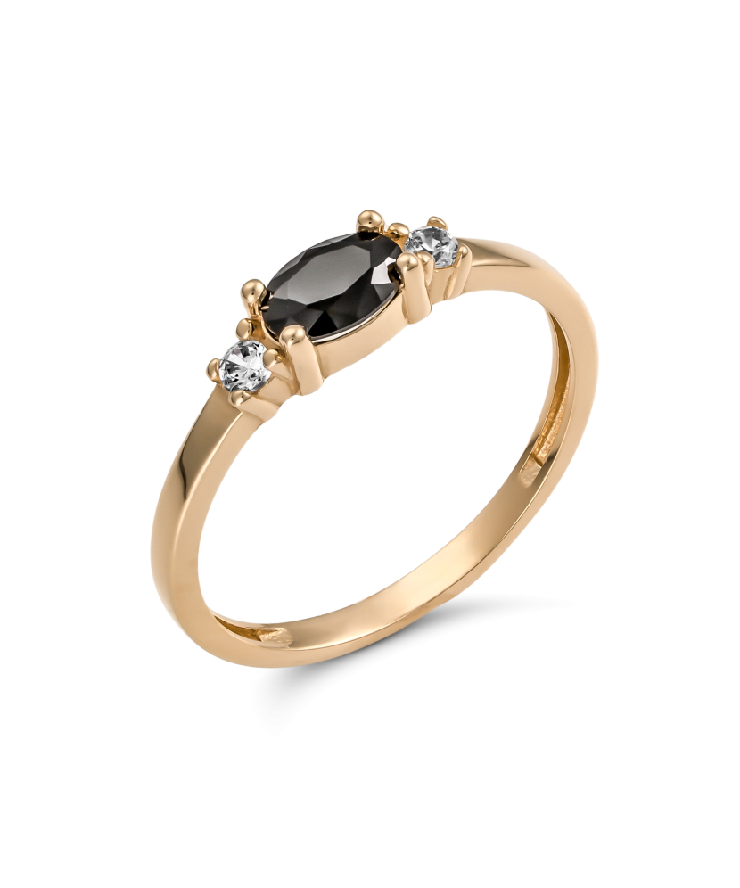 Gold ring with zircons