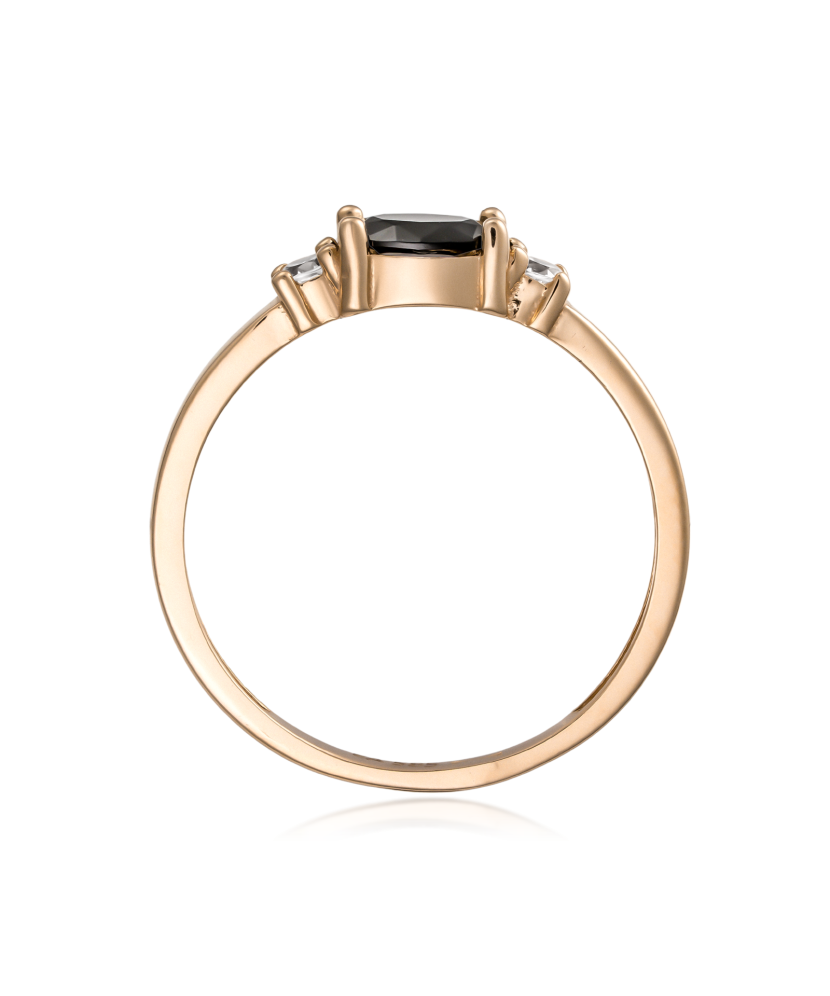 Gold ring with zircons