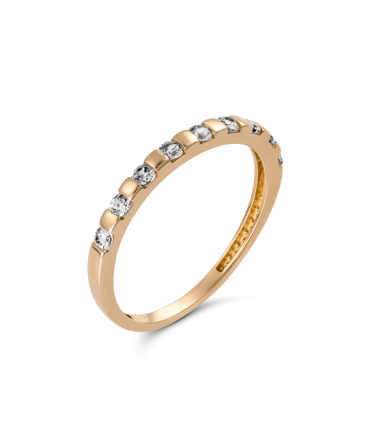 Gold ring with zircons