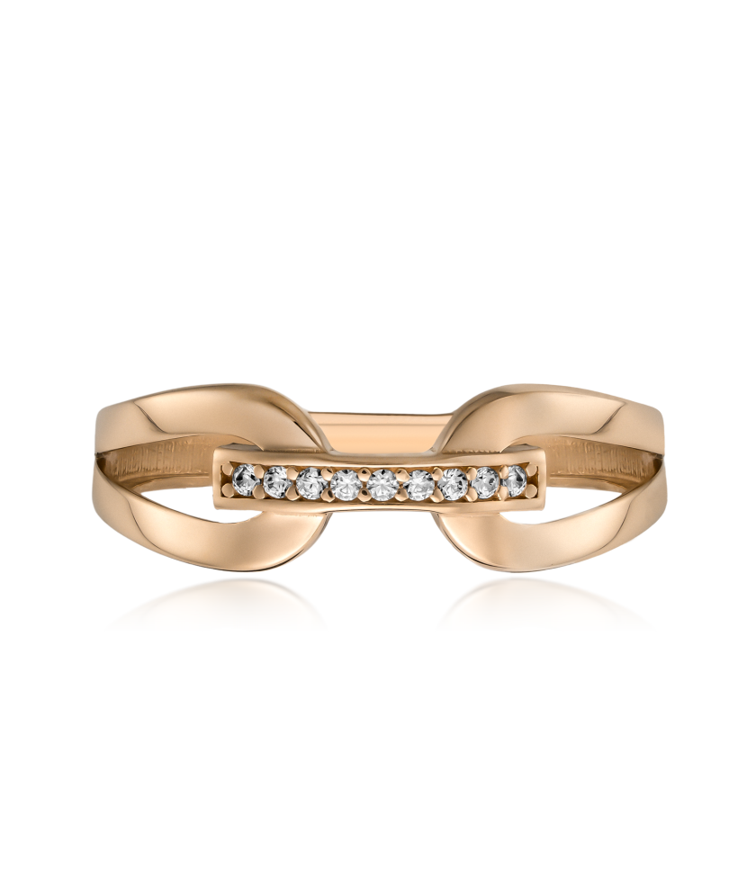 Gold ring with zircons