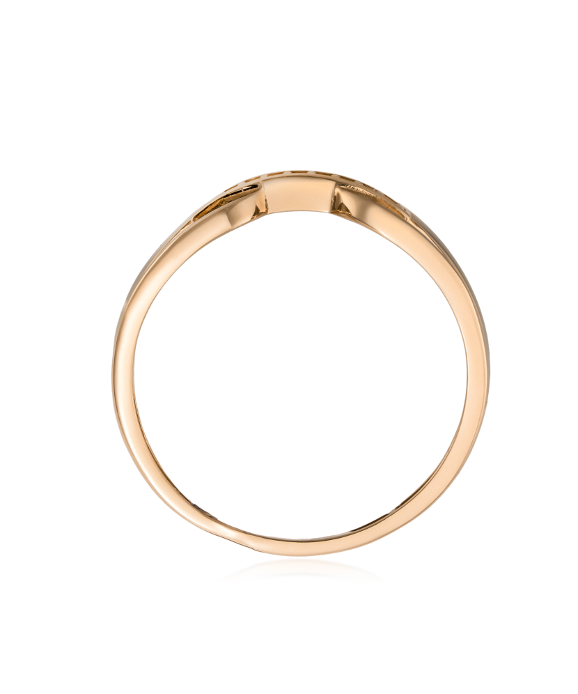Gold ring with zircons
