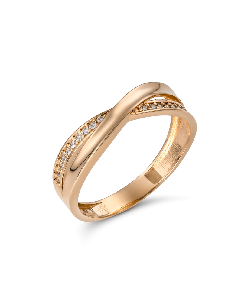 Gold ring with zircons
