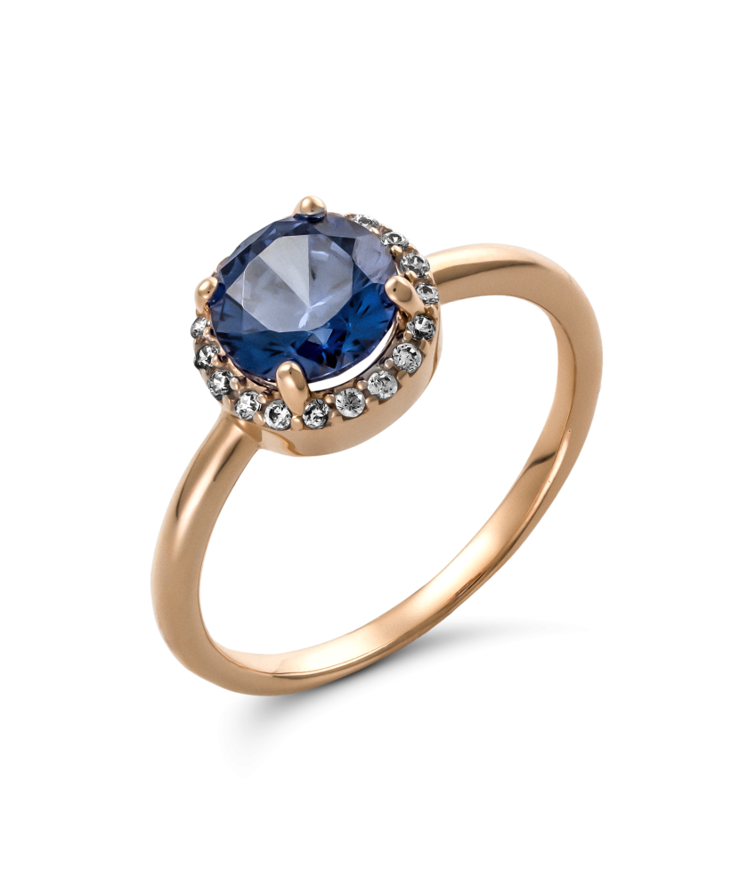 Gold ring with zircons