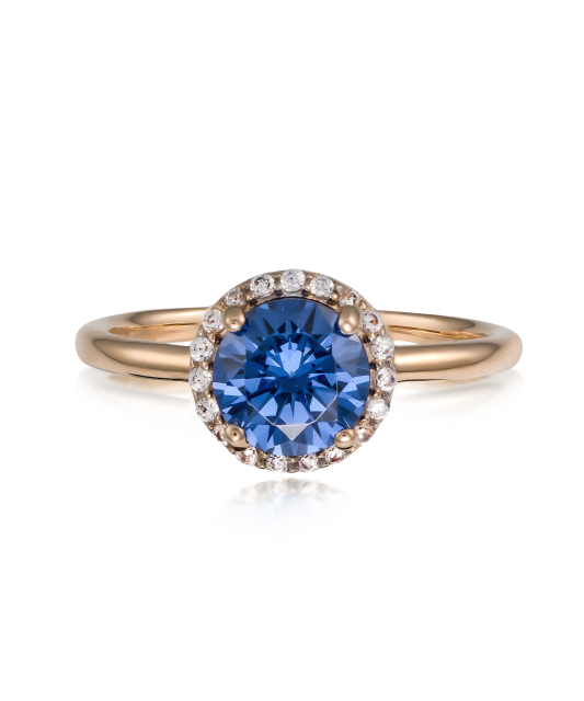 Gold ring with zircons