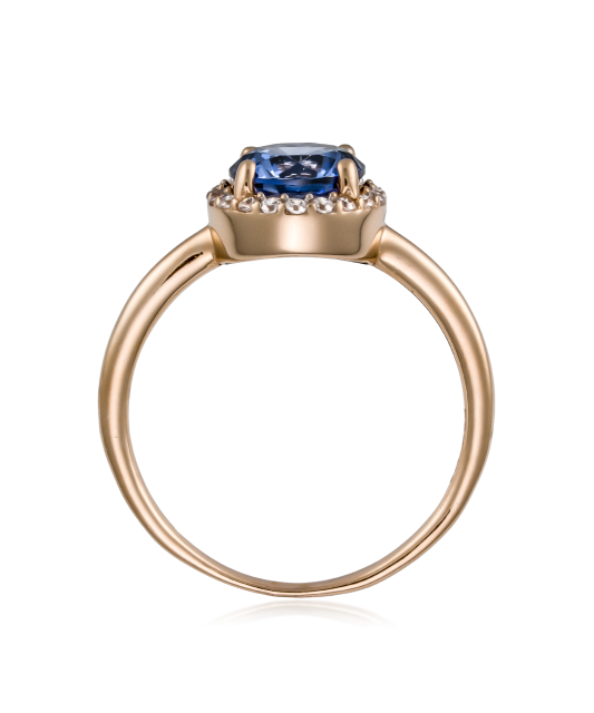Gold ring with zircons