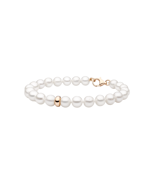 Pearl bracelet with gilded silver