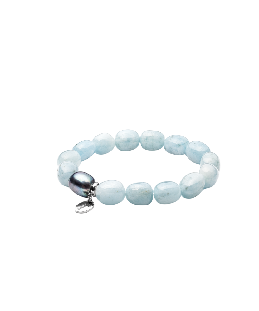 Bracelet with aquamarines and pearls Bracelet with aquamarines and pearls