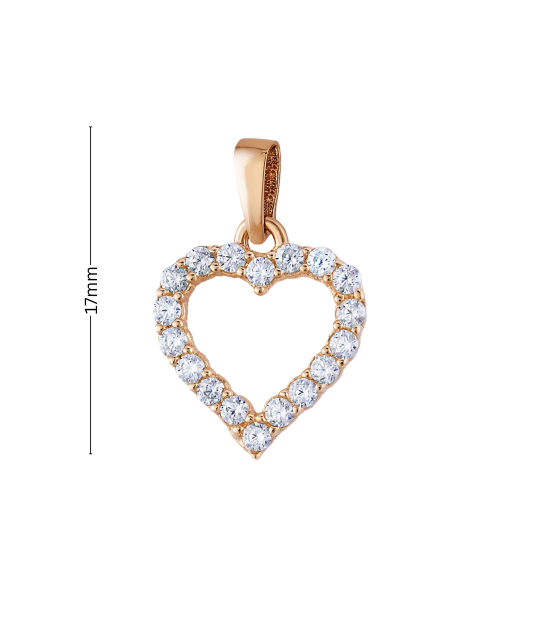 Gold pendant with zircons "heart"