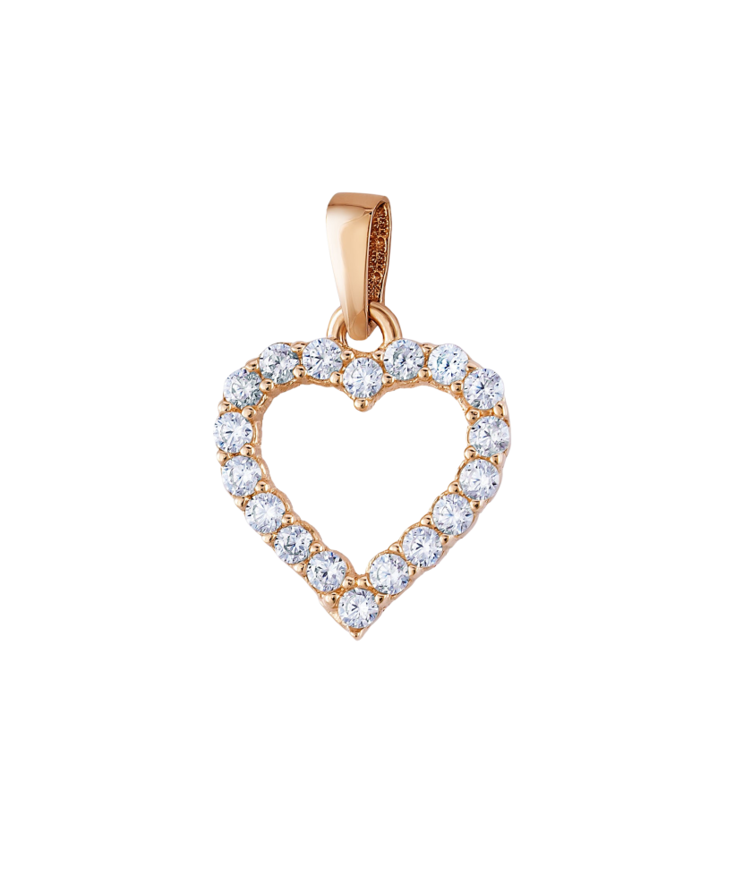 Gold pendant with zircons "heart"
