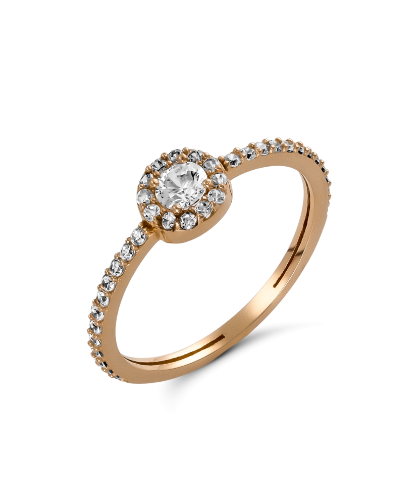 Gold ring with zircons