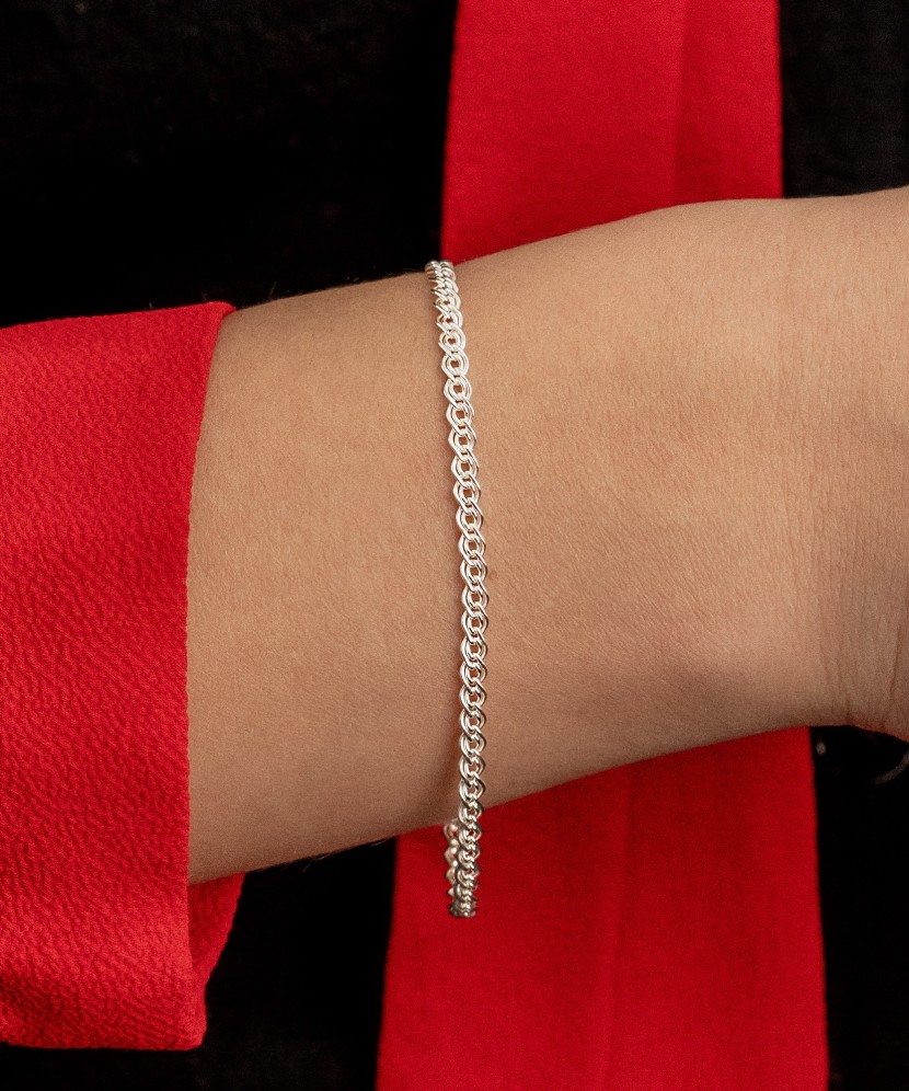 Sterling Silver bracelet "Mona Liza" 3.1mm