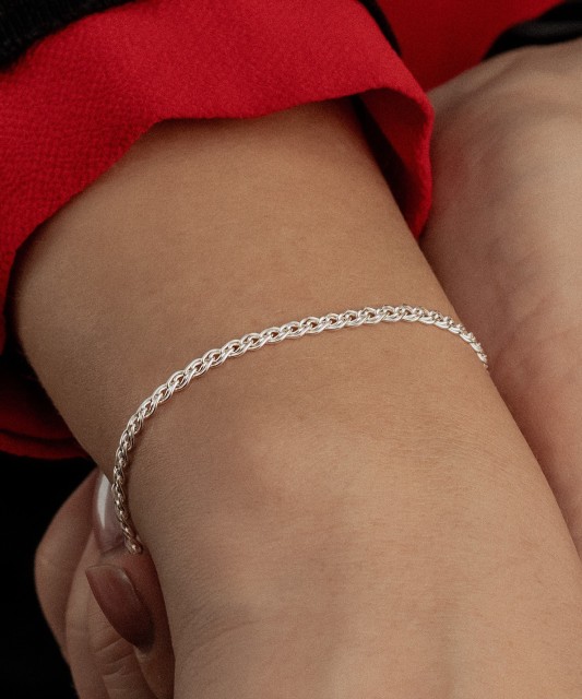 Sterling Silver bracelet "Mona Liza" 3.1mm