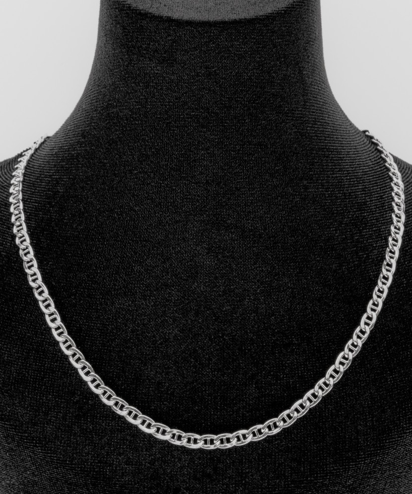 Sterling silver chain plated with rhodium "Marina" 4.1mm