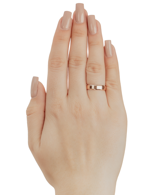 Gold wedding ring 4.5mm with comfort - 9K