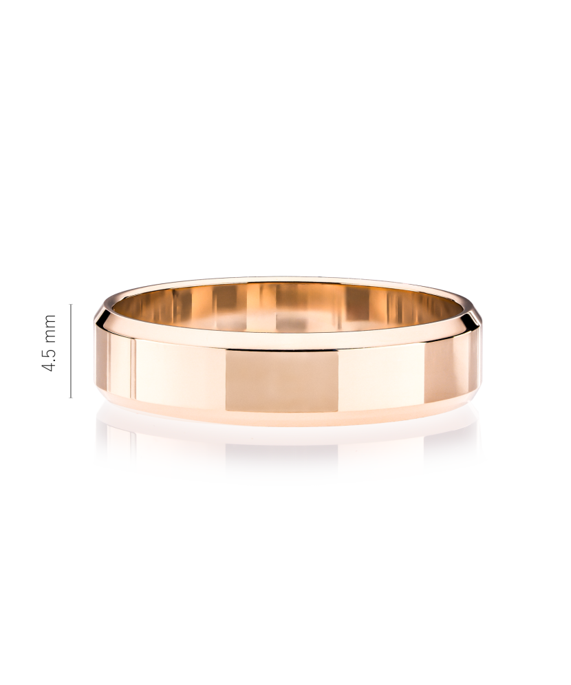 Gold wedding ring 4.5mm with comfort - 9K