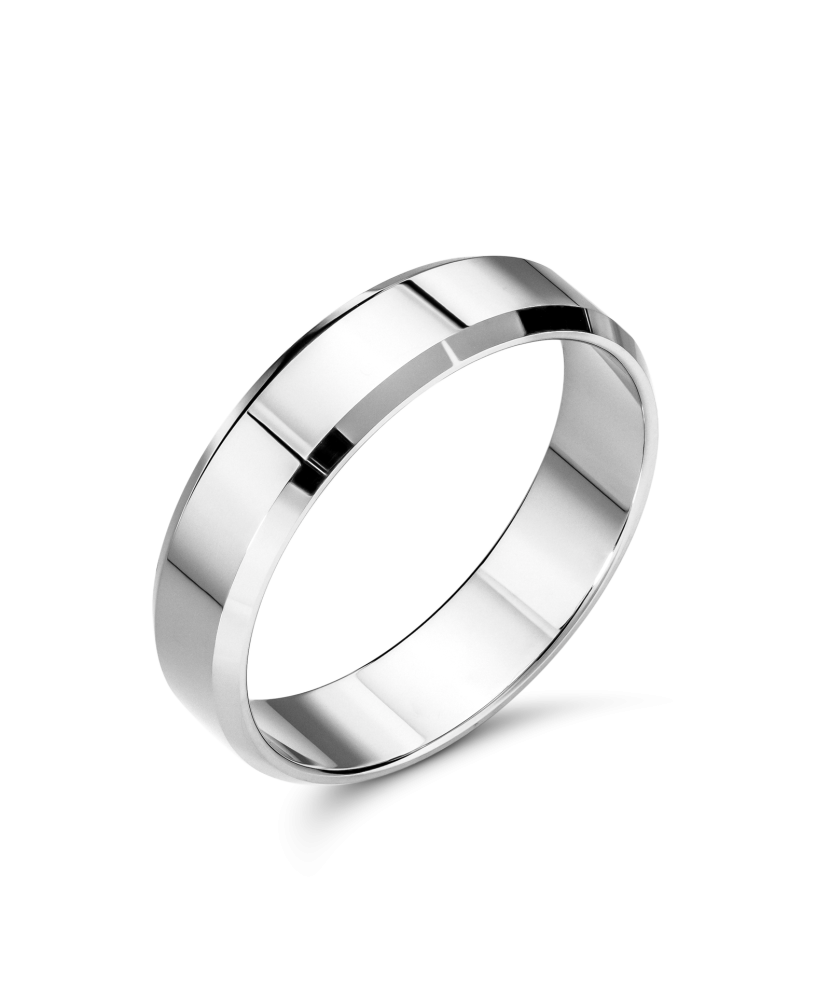 White Gold wedding ring 4.5mm with comfort White Gold wedding ring 4.5mm with comfort