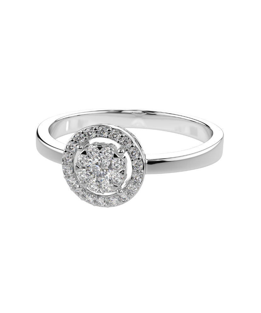 White gold ring with diamonds