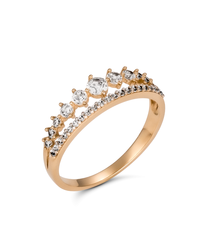 Золотое кольцо с цирконами Золотое кольцо с цирконами