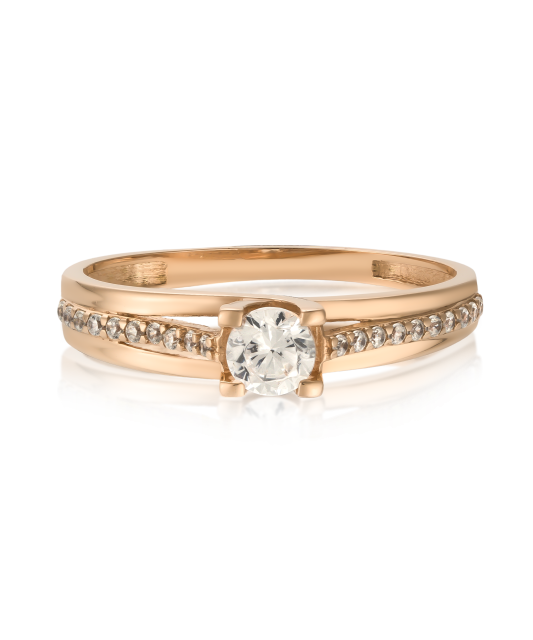 Gold ring with zircons