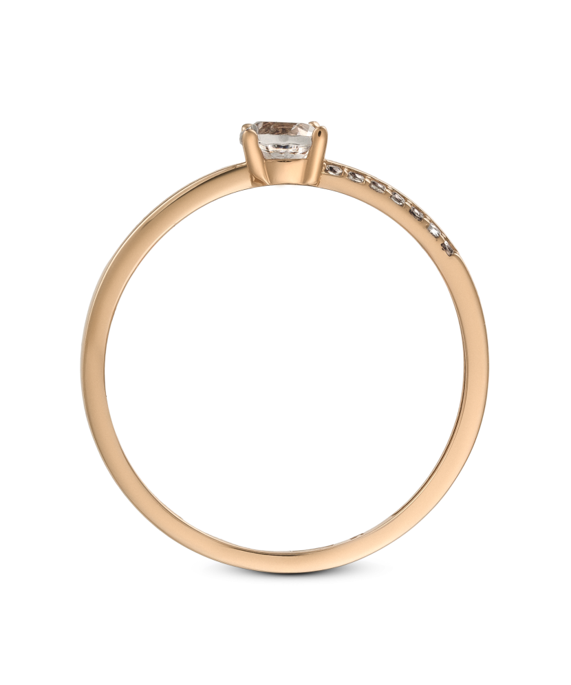 Gold ring with zircons