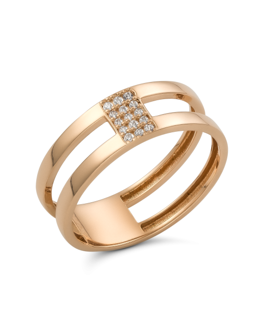 Gold ring with zircons