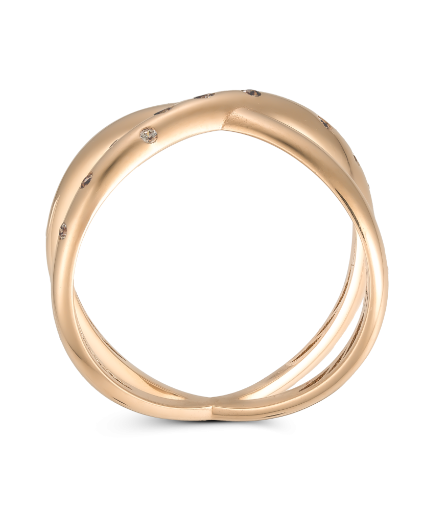 Gold ring with zircons