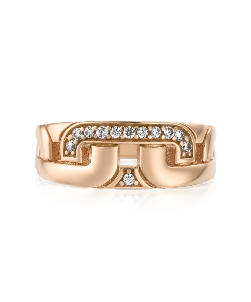 Gold ring with zircons