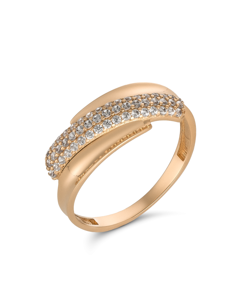 Gold ring with zircons
