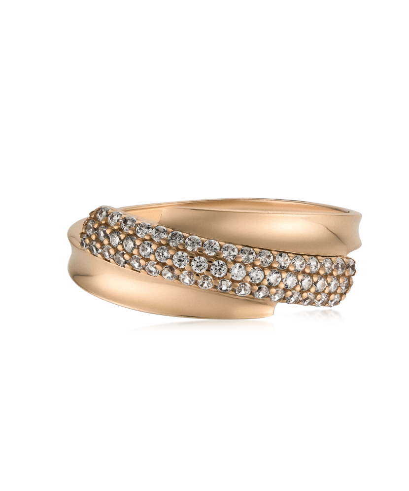 Gold ring with zircons
