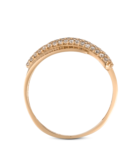 Gold ring with zircons