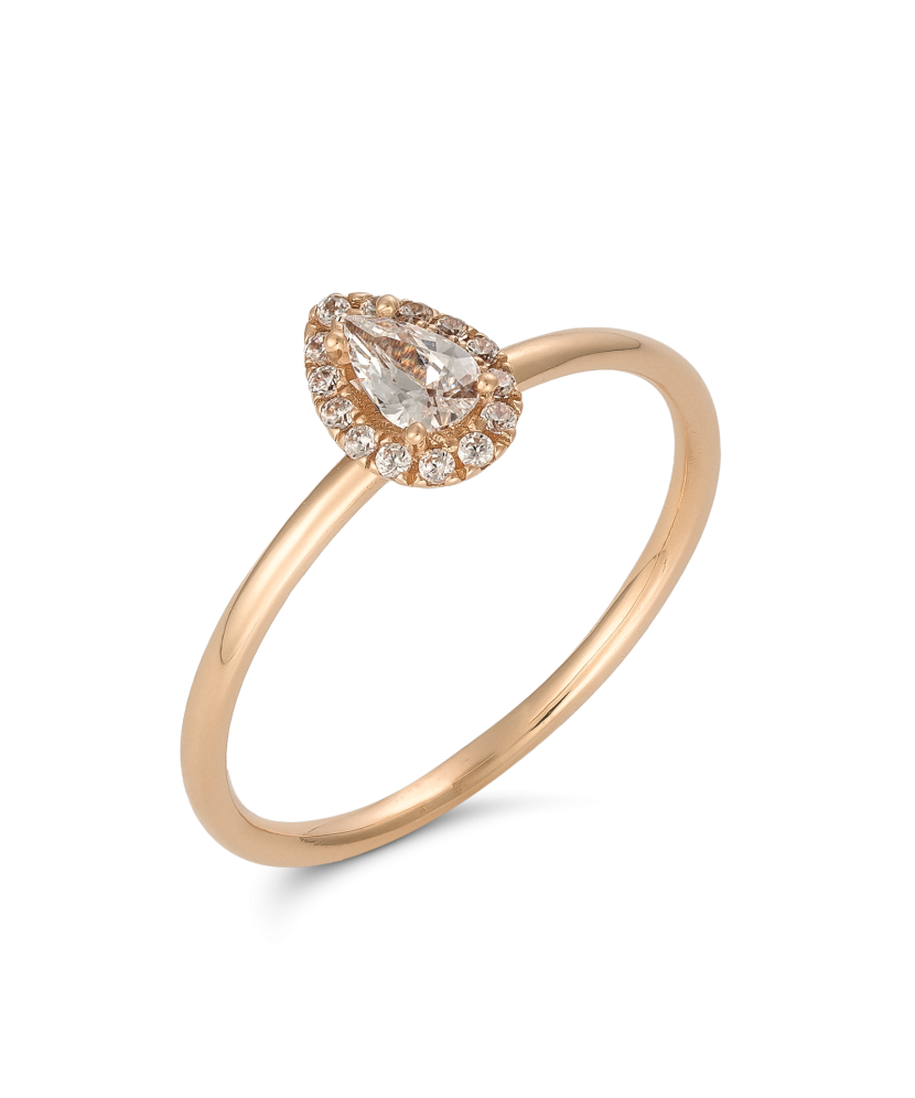 Gold ring with zircons