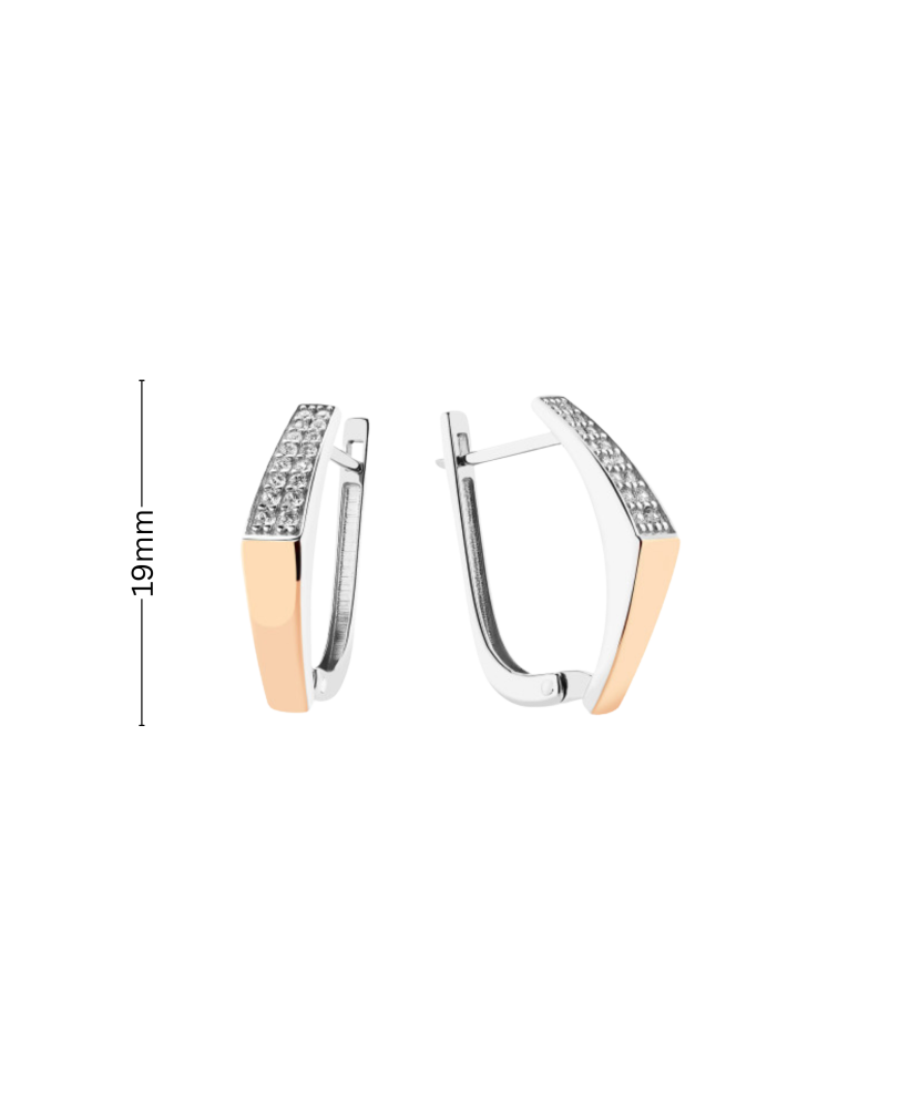 Sterling silver earrings gold plated with zircons