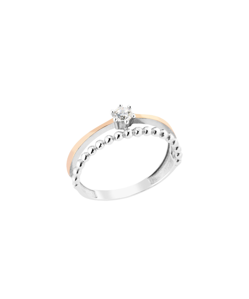 Кольцо из позолоченного серебра с цирконами