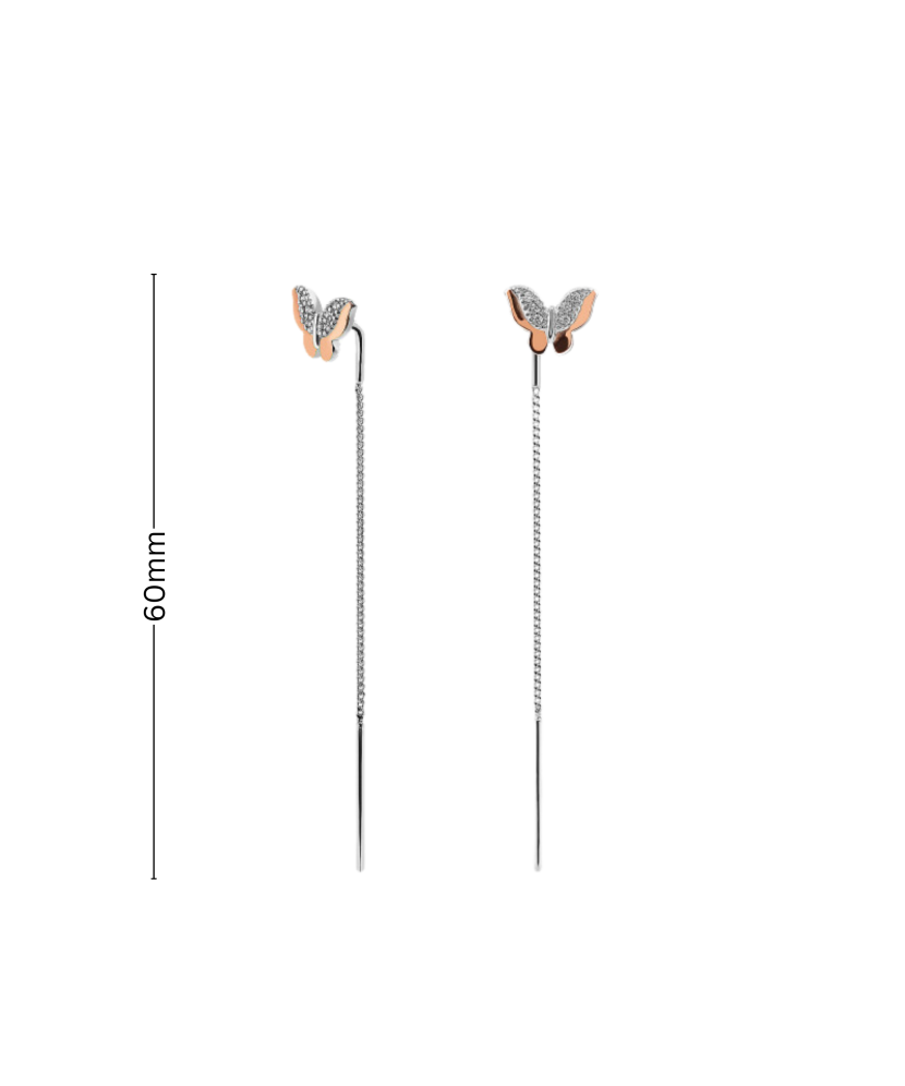 Sterling silver earrings gold plated with zircons