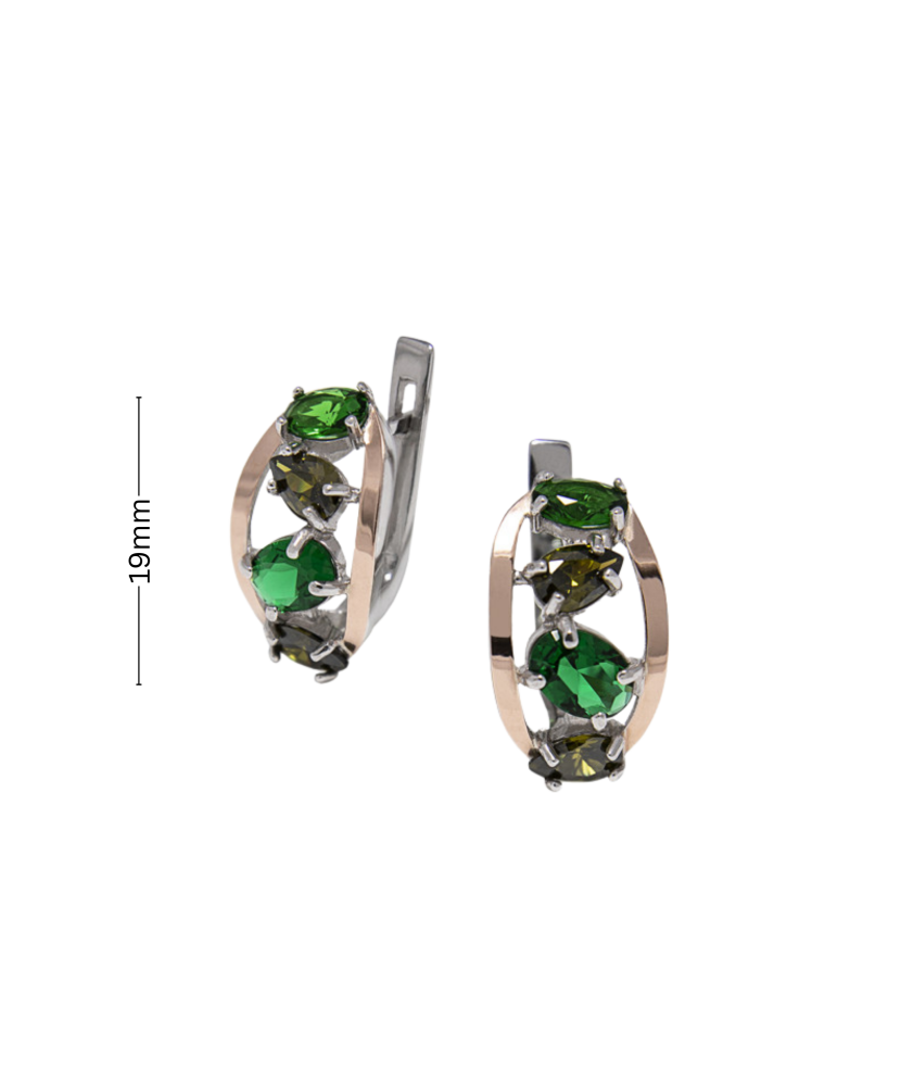 Серьги из позолоченного серебра с цирконами