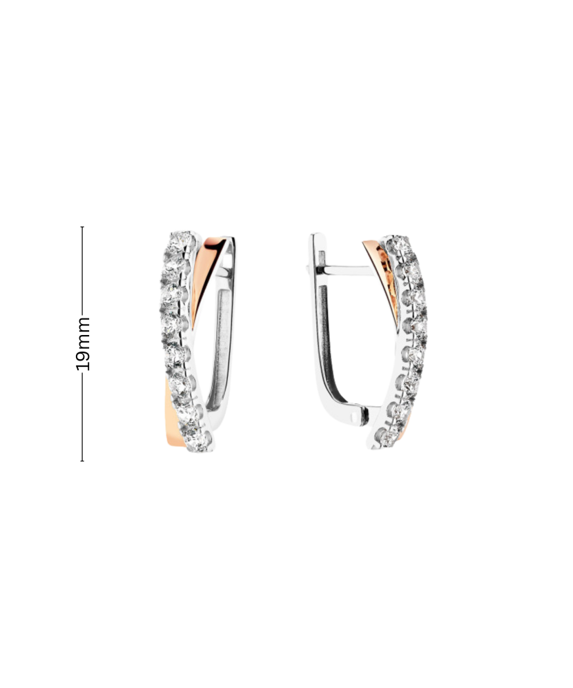 Sterling silver earrings gold plated with zircons