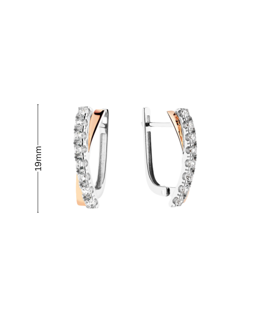 Sterling silver earrings gold plated with zircons